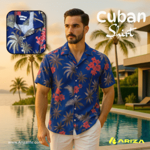 Zara Floral Cotton Cuban Shirt for Men | Arizalife